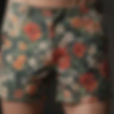 Elegant summer shorts with floral patterns on display