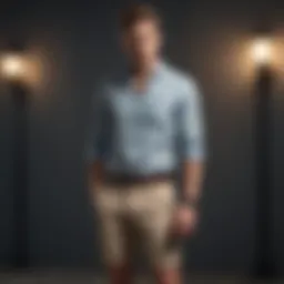 Stylish above the knee shorts with casual shirt