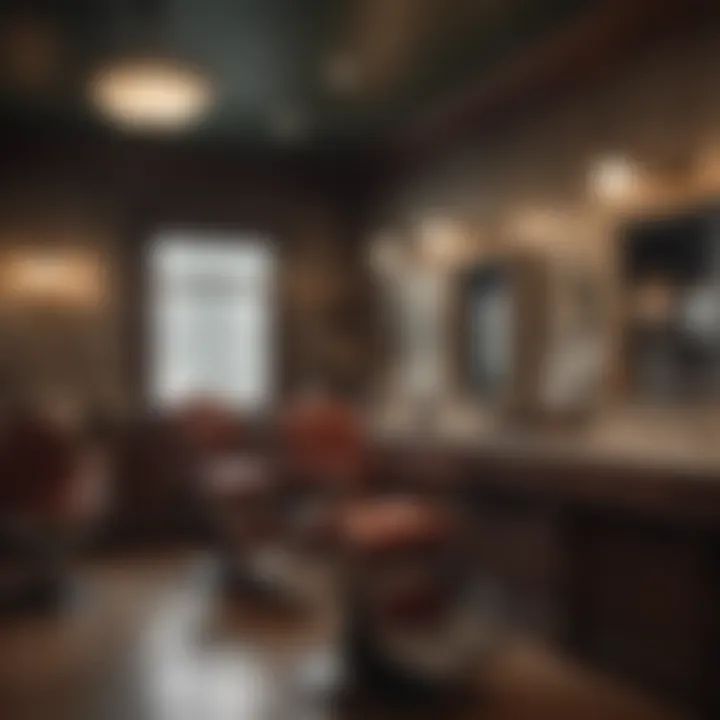 Exquisite barber shop interior design with vintage furnishing