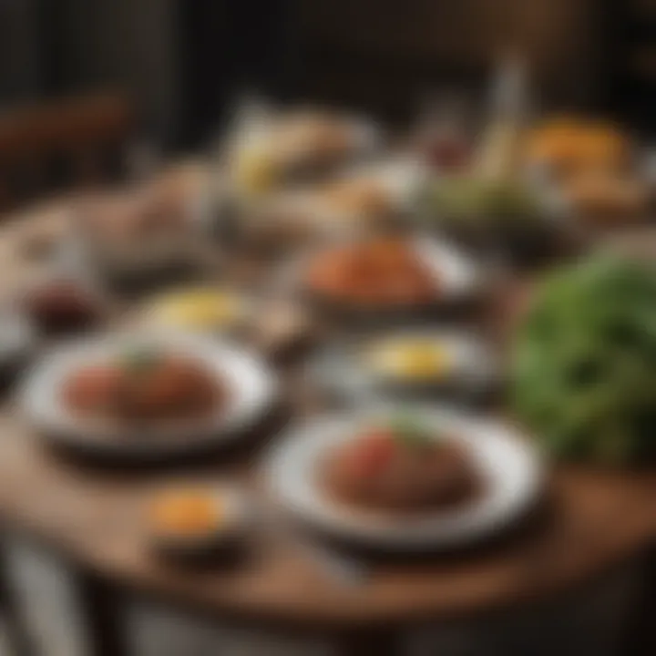 Healthy meal options promoting beard growth on a table