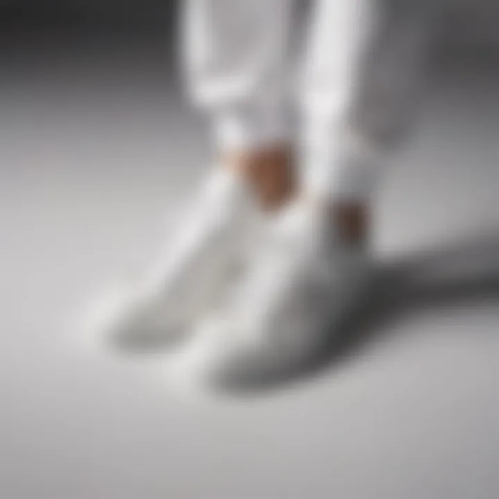 White sneaker styled with minimalist outfit