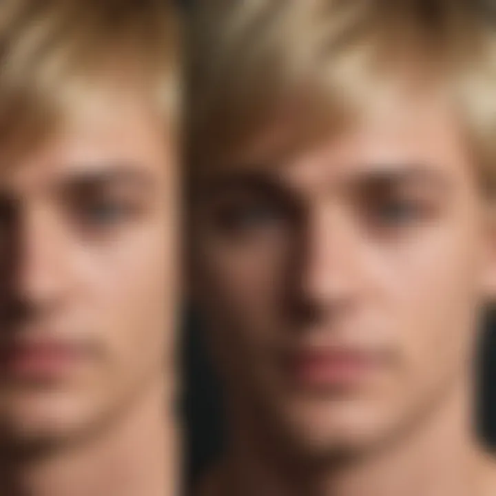 Close-up of blonde hair highlighting color variations