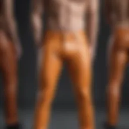 A stylish display of various butt pant styles showcasing unique designs and colors.