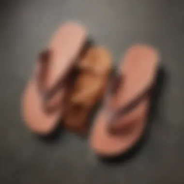 Close-up of materials used in Columbia flip flops