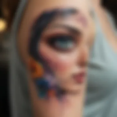 Abstract Watercolor Temporary Tattoo Design