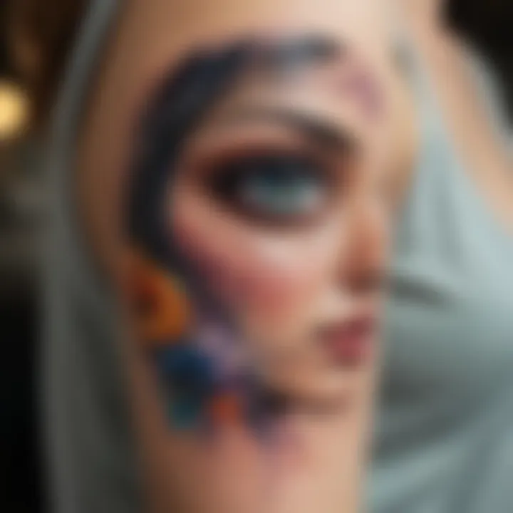 Abstract Watercolor Temporary Tattoo Design