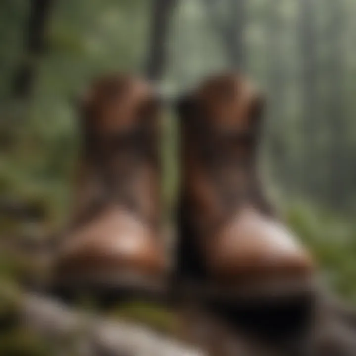 Filson boots in a rugged outdoor setting