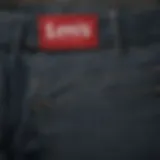 Close-up of Levi's flex jeans showcasing fabric texture