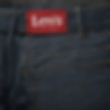 Close-up of Levi's flex jeans showcasing fabric texture