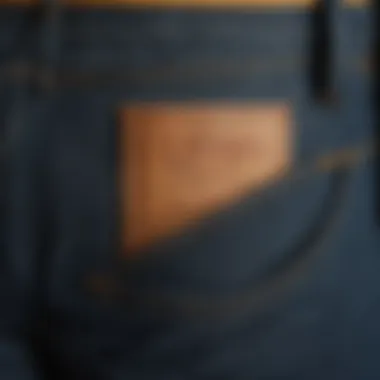 Detailed view of waistband and pocket design of Levi's flex jeans