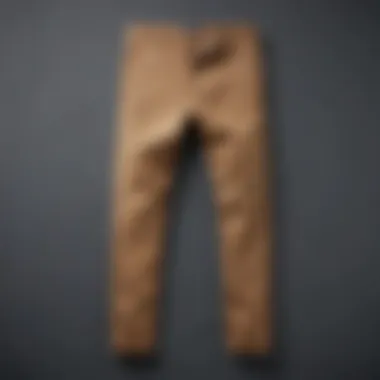 Chinos arranged neatly with accessories