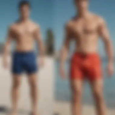 Style variations of Nike swimming trunks