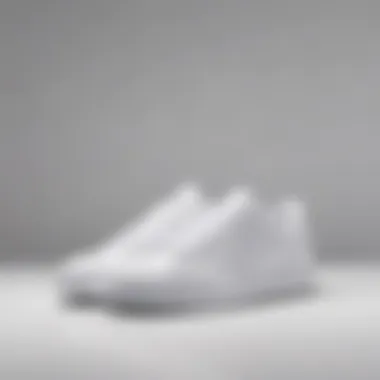 A collection of Nike white flat sneakers in various settings