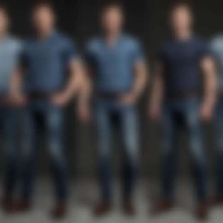 Different body types styled with rolled jeans