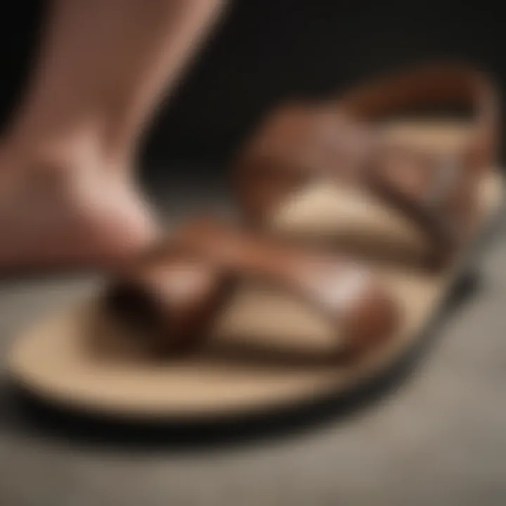 Close-up of ergonomic footbed design