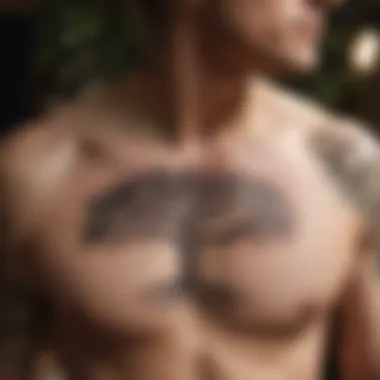 Subtle tree tattoo on man's chest