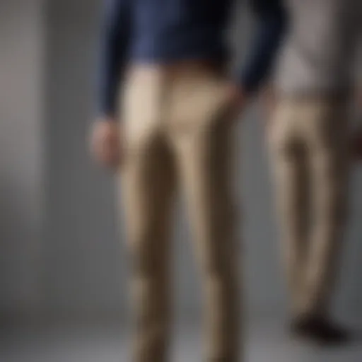 Stylish tech chino pants displayed on a mannequin