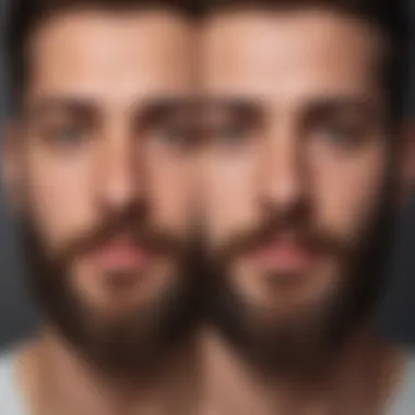 Transformative Effects of Beard Oil Before and after comparison of a beard treated with straightening oil