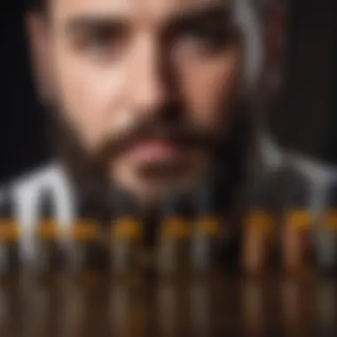 Premium Beard Straightening Oils Collection An array of premium beard straightening oils in elegant bottles