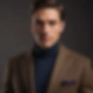 Stylish layering of a turtleneck with a blazer