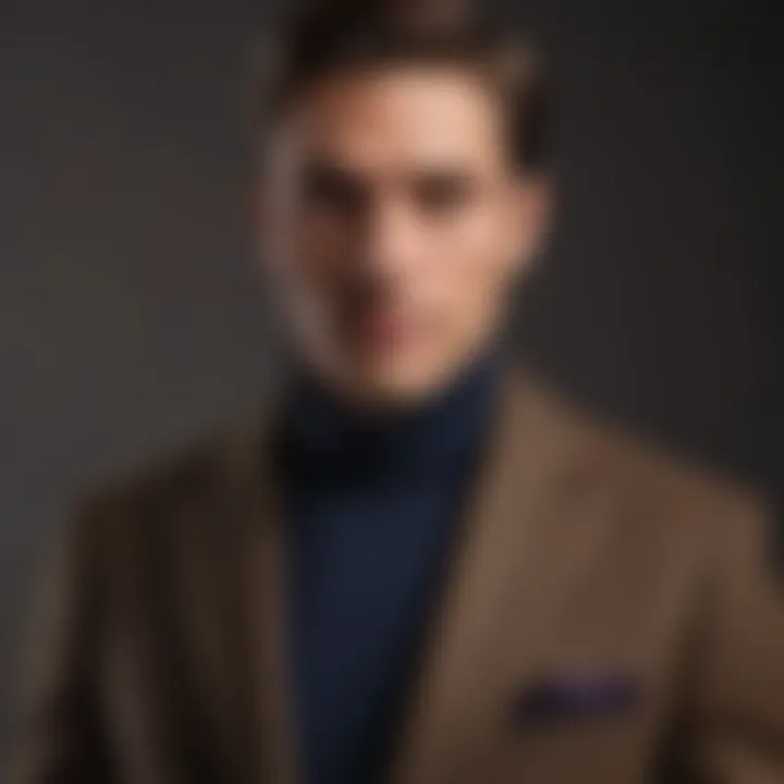 Stylish layering of a turtleneck with a blazer