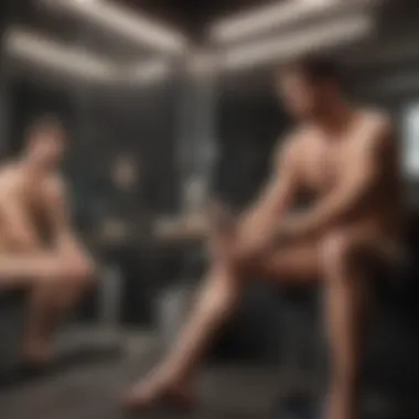 Self-Reflection in Grooming Practices A contemplative individual looking at their reflection, pondering personal grooming decisions