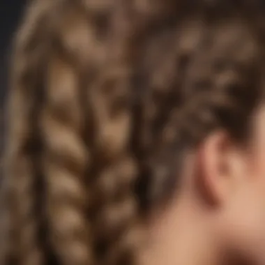 Close-up of a stylish thin natural hair braid