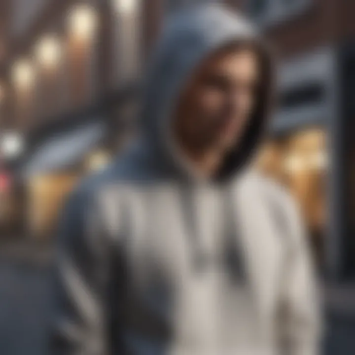 Stylish hoodie displayed in an urban setting