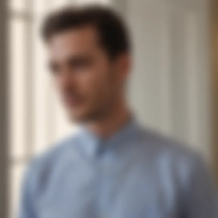 Casual shirt featuring a button-down collar, perfect for relaxed settings.