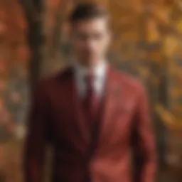 Stylish fall wedding attire featuring rich textures and seasonal colors