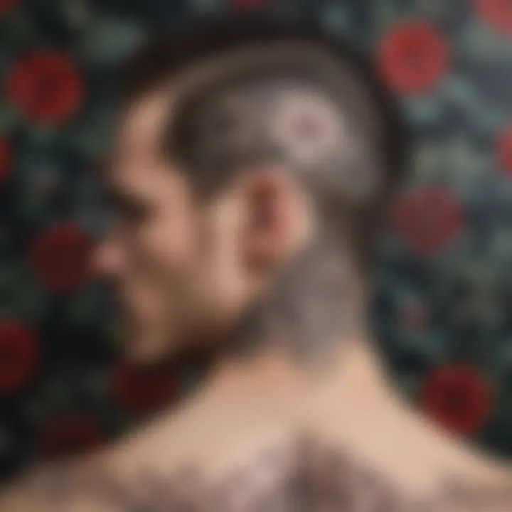 Intricate Floral Hair Tattoo Pattern