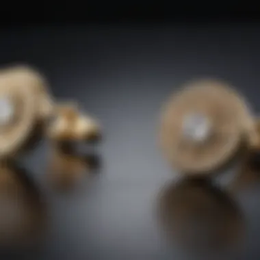 Luxurious Gold Cufflinks with Diamond Accents