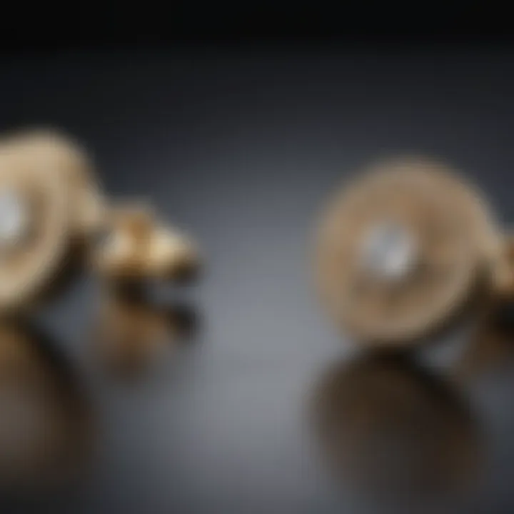 Luxurious Gold Cufflinks with Diamond Accents