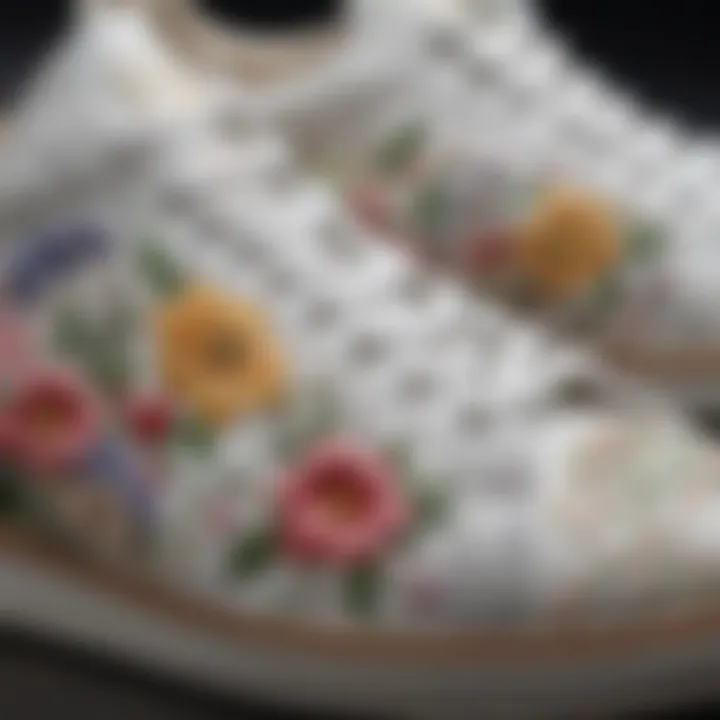 Graceful White Shoe with Embroidered Floral Design