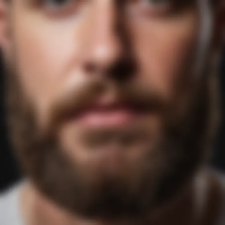 A close-up of a vibrant beard showcasing healthy growth and texture.