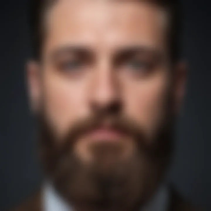 Different beard styles showcased on a polished surface