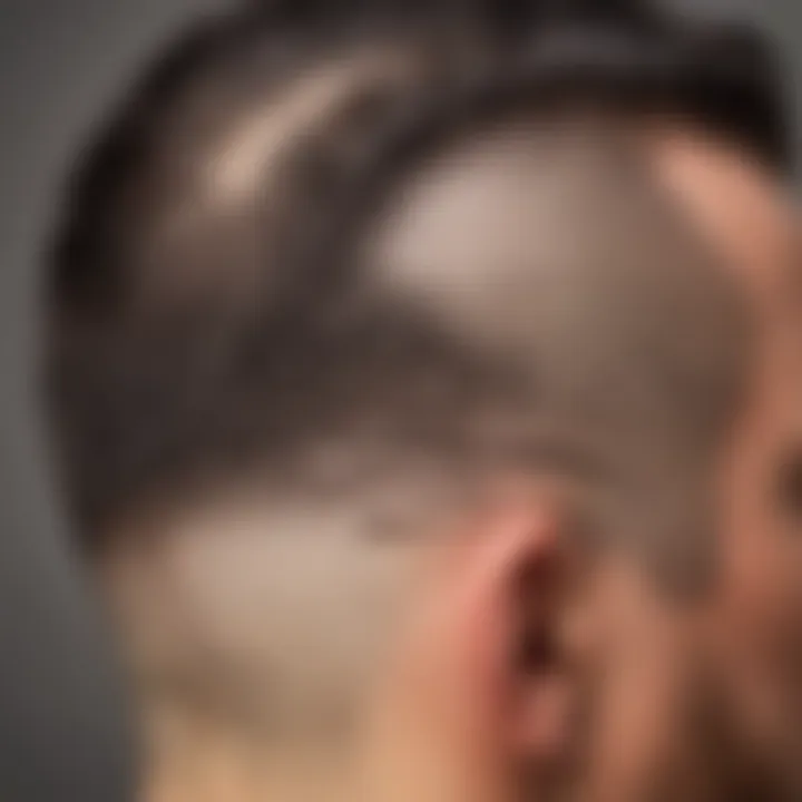 Artistic depiction of hair restoration tattoo procedure