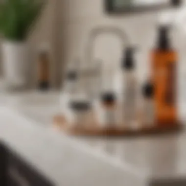 Natural skincare products displayed on a stylish countertop