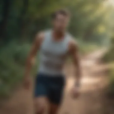 Athlete running on a trail