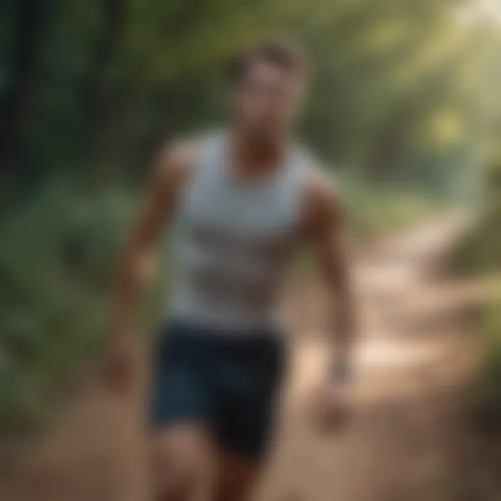 Athlete running on a trail