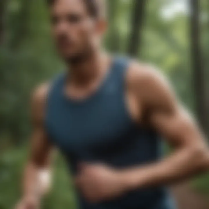 Runner wearing moisture-wicking clothing