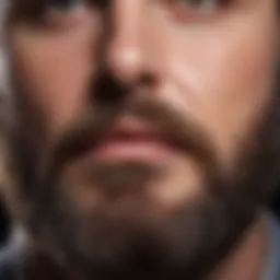 Close-up of a well-groomed beard showing sharp lines