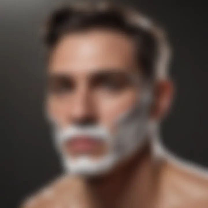 Lathering shaving cream on a clean face