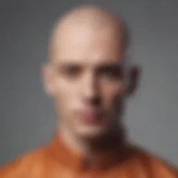 Innovative digital self-portrait with bald filter