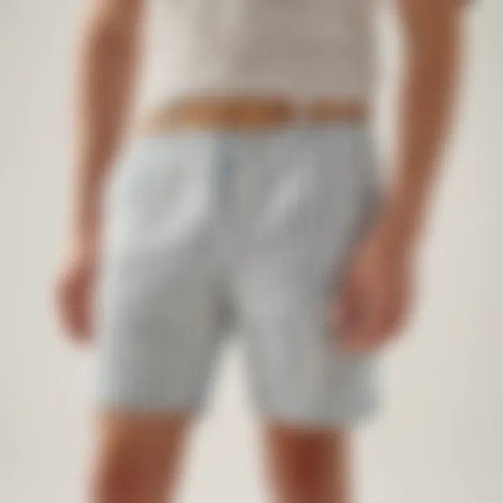 Versatile Cotton Shorts with Subtle Striped Pattern