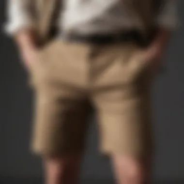 Khaki Shorts with Liner in Monochrome Ensemble