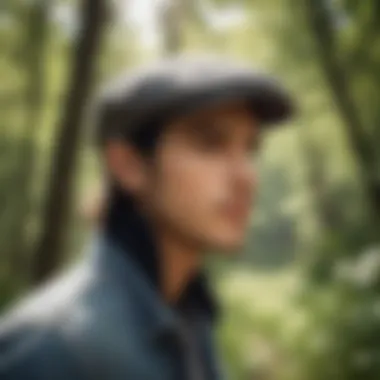 Levi's flat cap against a backdrop of nature