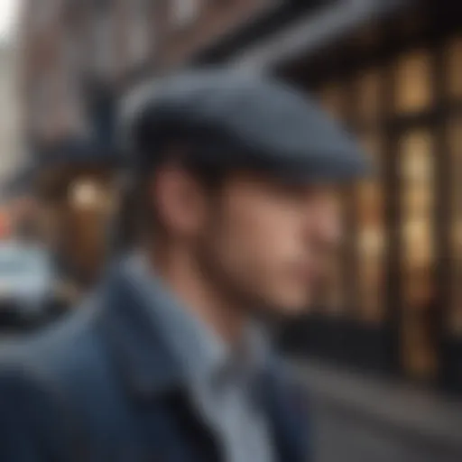 Levi's flat cap in urban setting