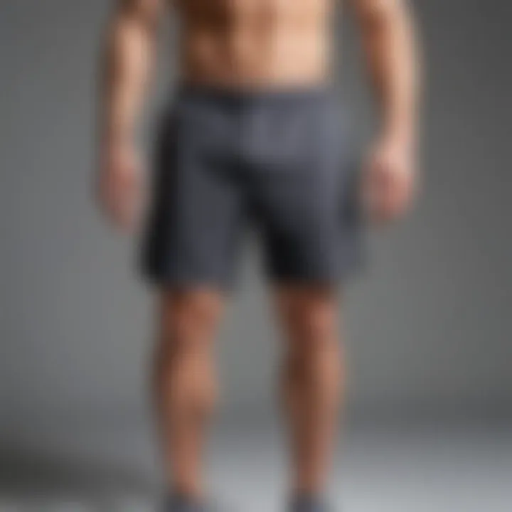 A stylish display of various colors and styles of lined exercise shorts arranged aesthetically.