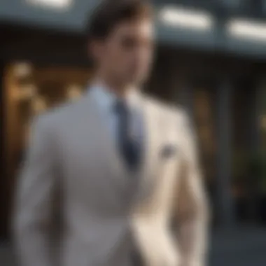 Mannequin showcasing a stylish linen suit ensemble